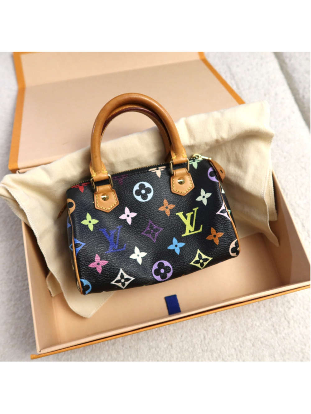 Louis Vuitton Black Murakami Nano Speedy Vintage EXCELLENT